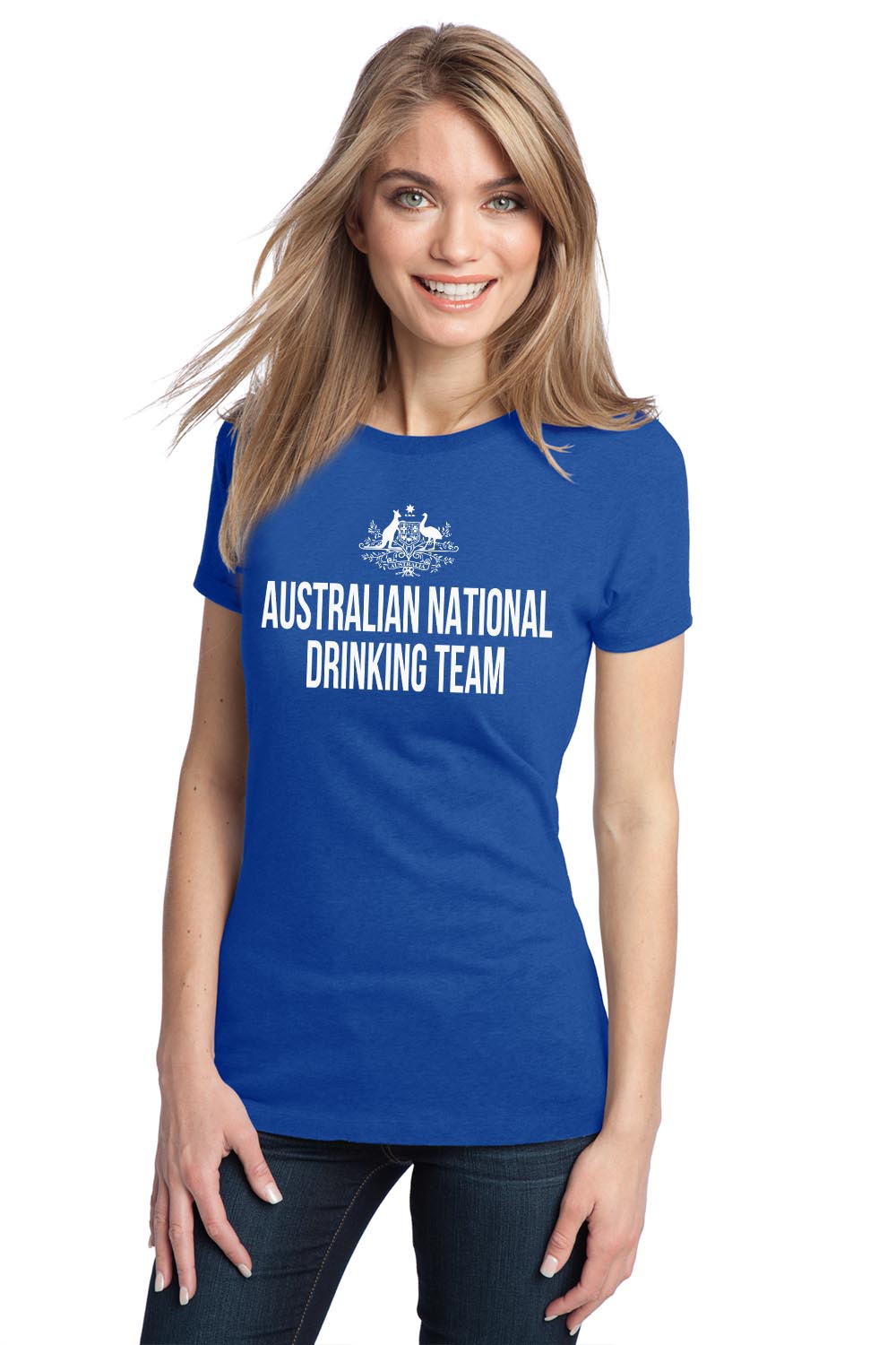 AUSTRALIAN NATIONAL DRINKING TEAM Adult Ladies T shirt Funny 
