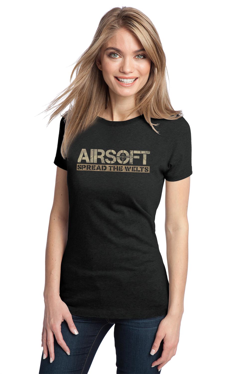 AIRSOFT SPREAD THE WELTS Adult Ladies' Tshirt. Funny Paintball
